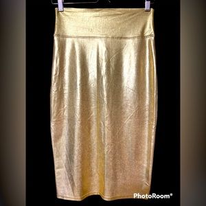 Vintage gold pencil skirt